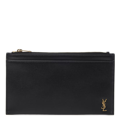 Saint Laurent Smooth Calfskin Monogram Bill Pouch Black 1 of 9