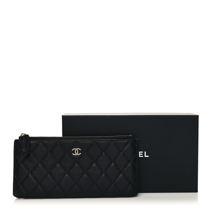 Chanel Lambskin Quilted Zip Pouch Black 12 of 12