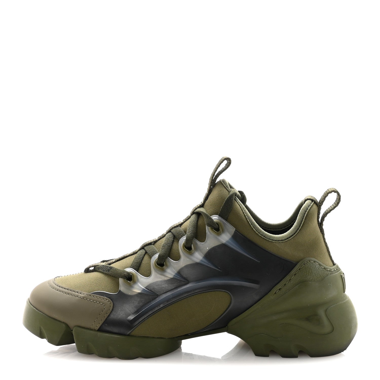 Christian Dior Neoprene Rubber Womens D-Connect Sneakers 35 Kaki 1 of 9
