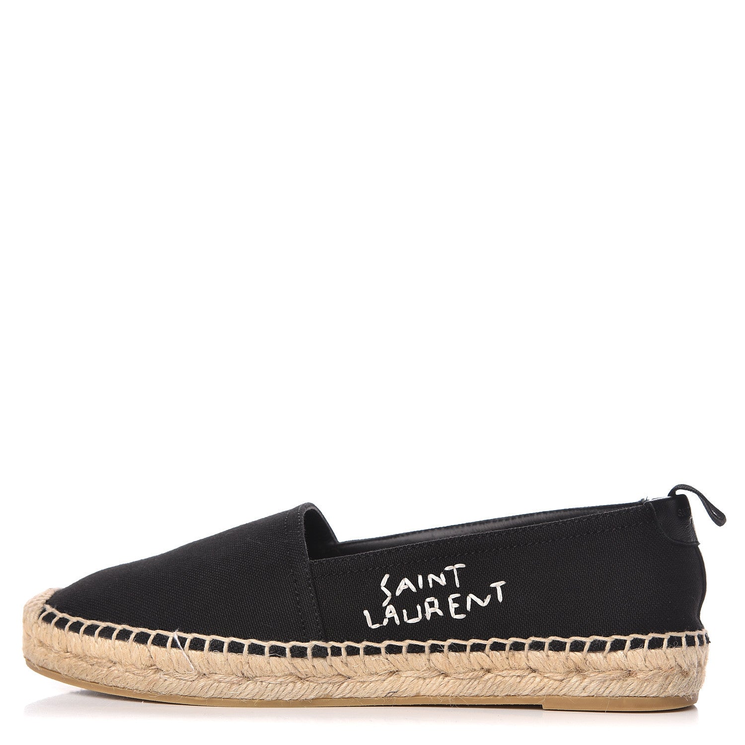 Saint Laurent Canvas Nappa Elba Light Logo Embroidered Espadrilles 35.5 Black 1 of 10