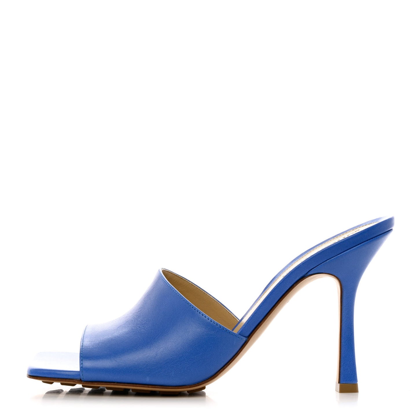 Lambskin Stretch Mule Sandals 39.5 Aquarium