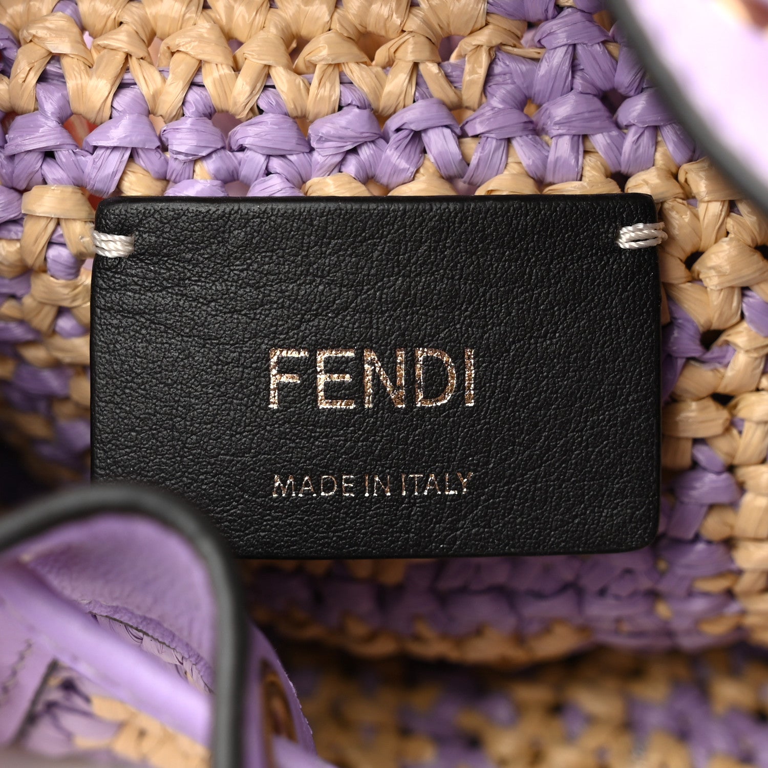 Fendi Raffia Vitello Seta F is Fendi FF Woven Mini Mon Tresor Bucket Bag Anemone Natural 6 of 10