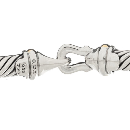 David Yurman Sterling Silver 18K Yellow Gold 5mm Cable Classic Buckle Bracelet 3 of 3