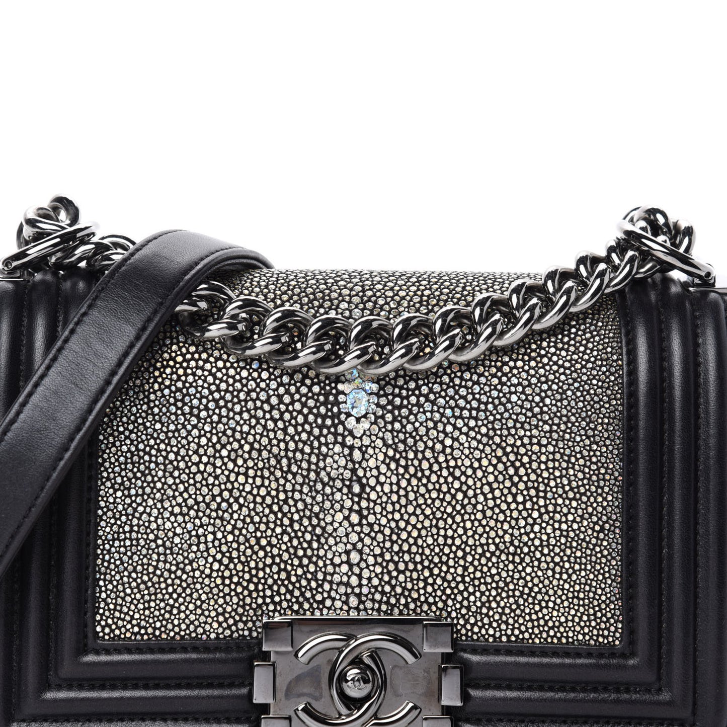 Galuchat Stingray Small Boy Flap Black