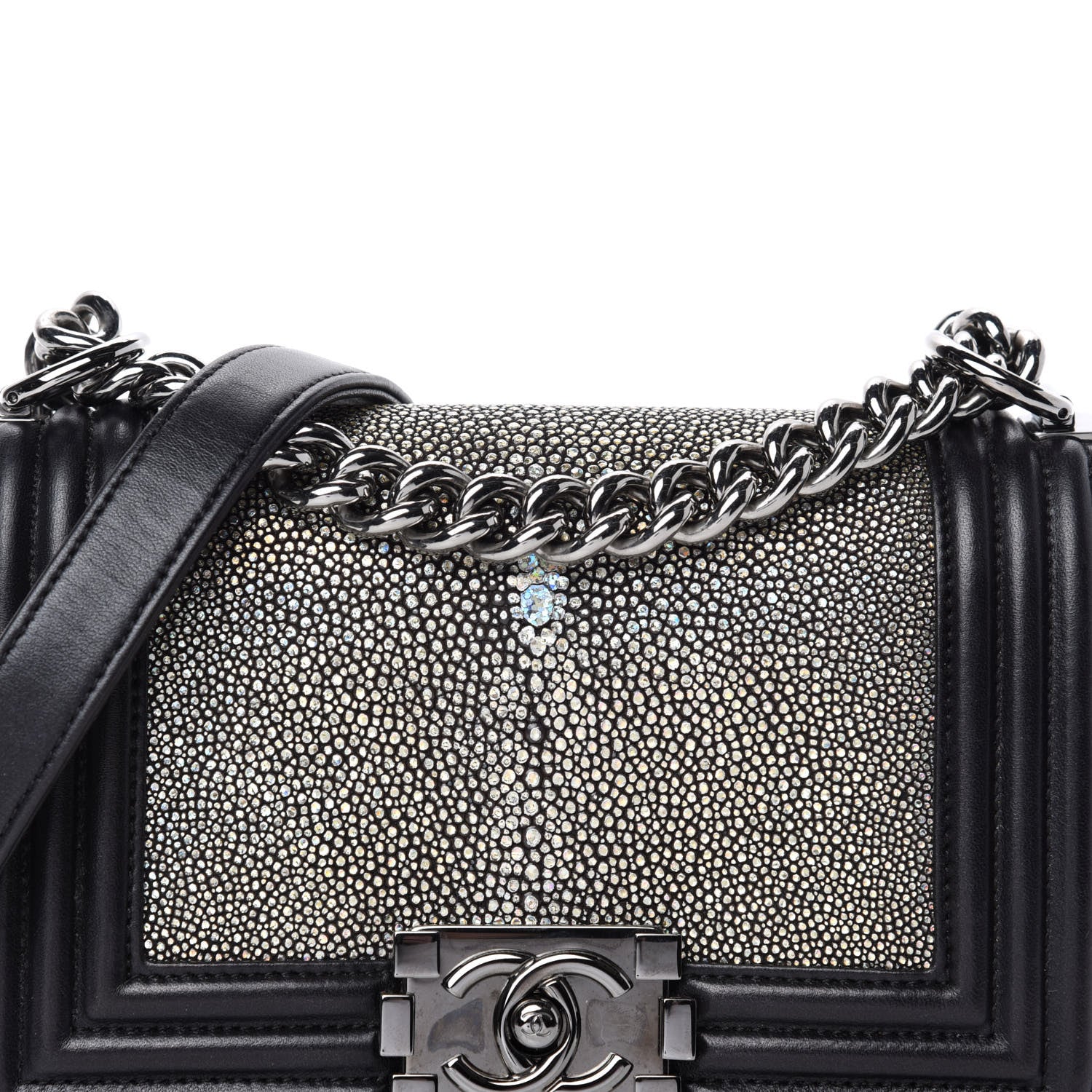 Chanel Galuchat Stingray Small Boy Flap Black 16 of 17