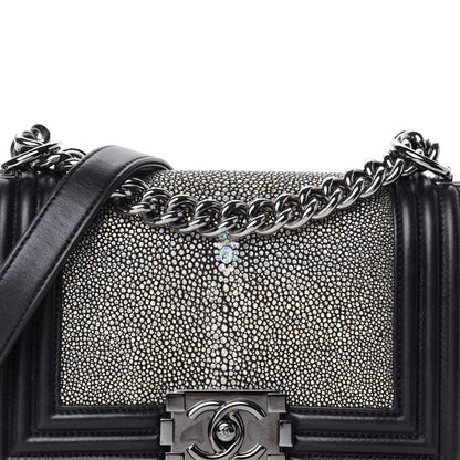 Chanel Galuchat Stingray Small Boy Flap Black 16 of 17