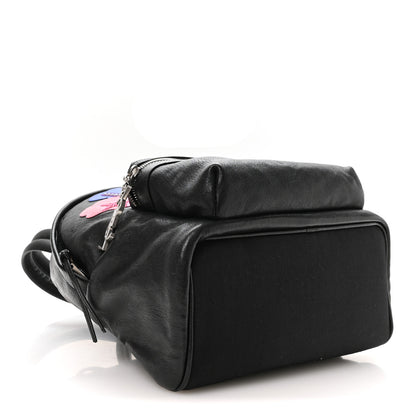 Saint Laurent Sheepskin Love Appliqué Mini City Backpack Black 4 of 10