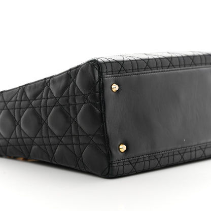 Christian Dior Lambskin Cannage Medium Lady Dior Black 9 of 19