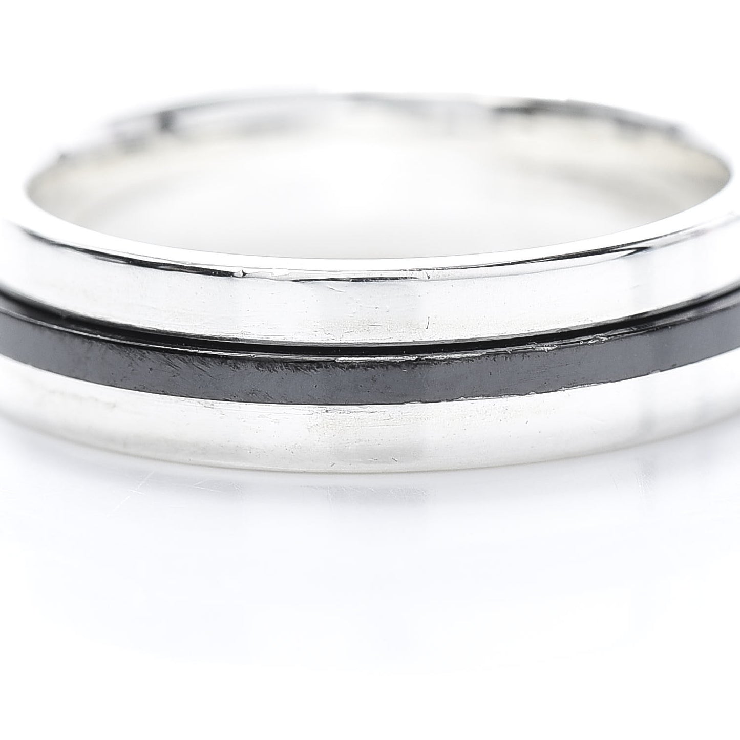 Sterling Silver Titanium T Two Ring 58 8.25