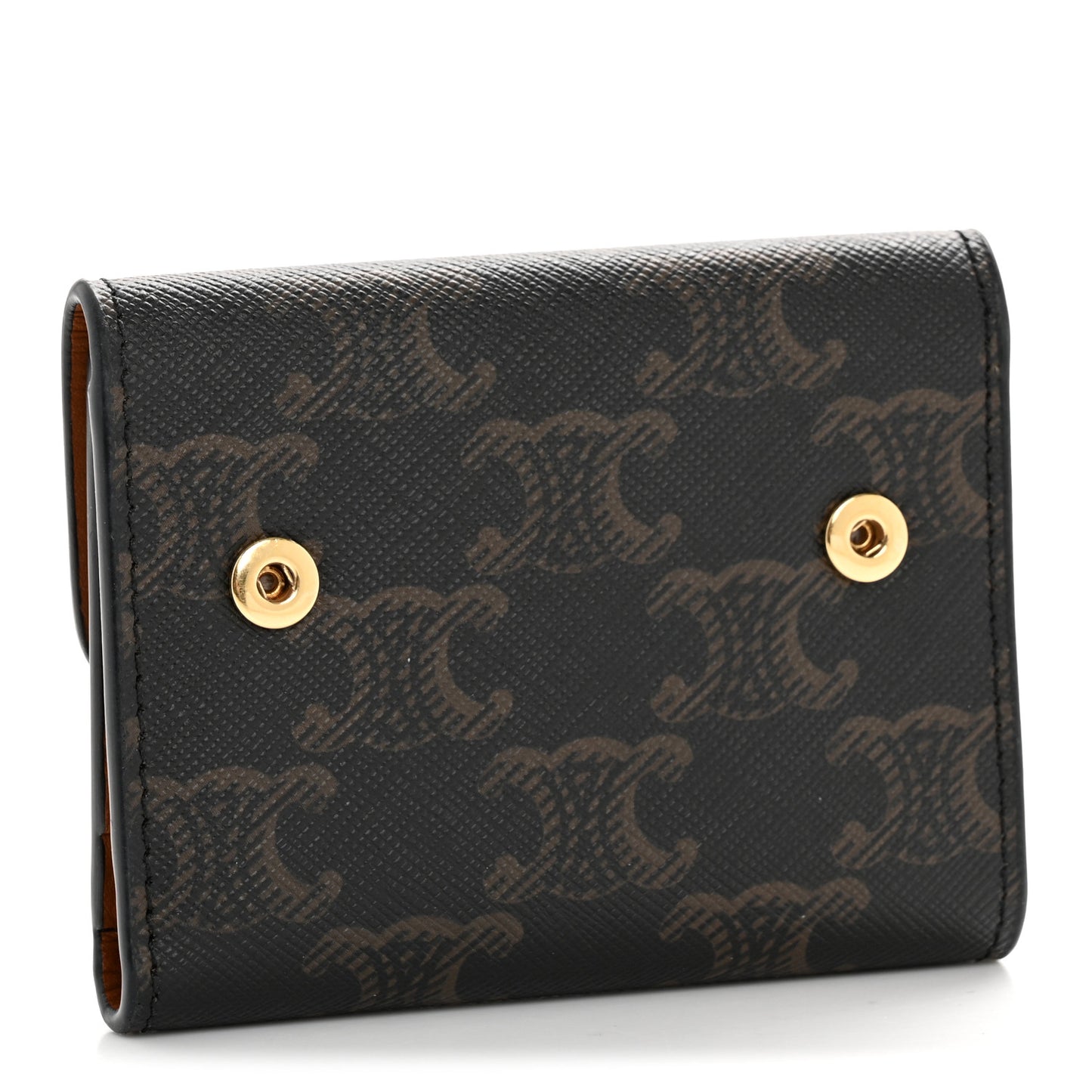 Canvas Triomphe Compact Triomphe Wallet With Coin Purse Tan