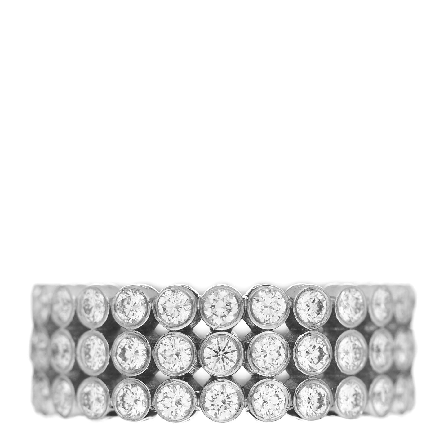 Platinum Diamond Jazz Three-Row Band Ring 51 5.75