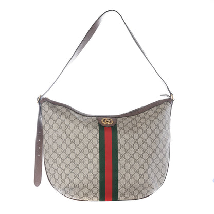 Gucci GG Supreme Monogram Web Ophidia Half Moon Hobo Brown 1 of 10