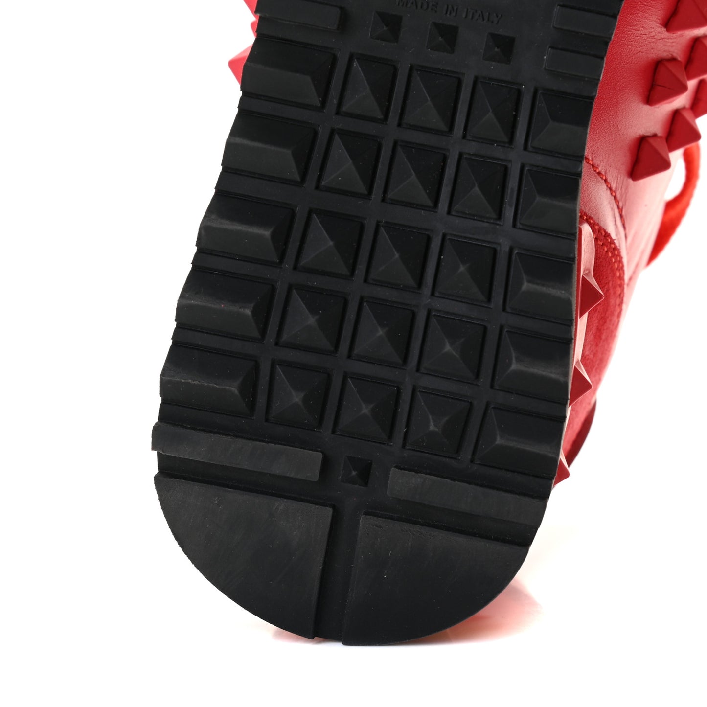 Calfskin Suede Rockstud Sneakers 35 Fragola