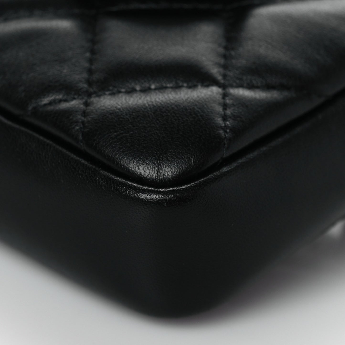 Lambskin Quilted Waist Bag With Pouch Black