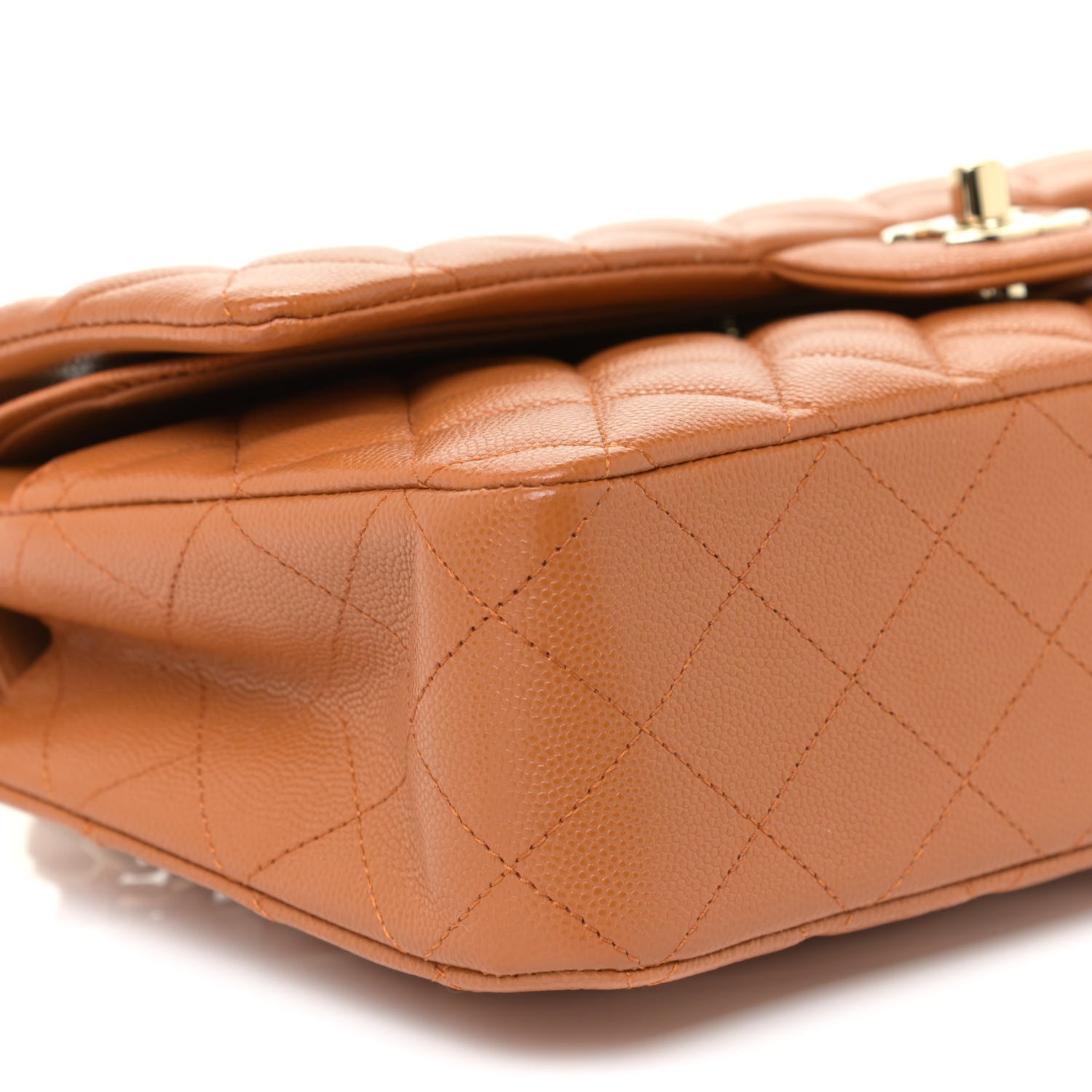 Chanel Caviar Quilted Medium Double Flap Light Brown 9 of 12