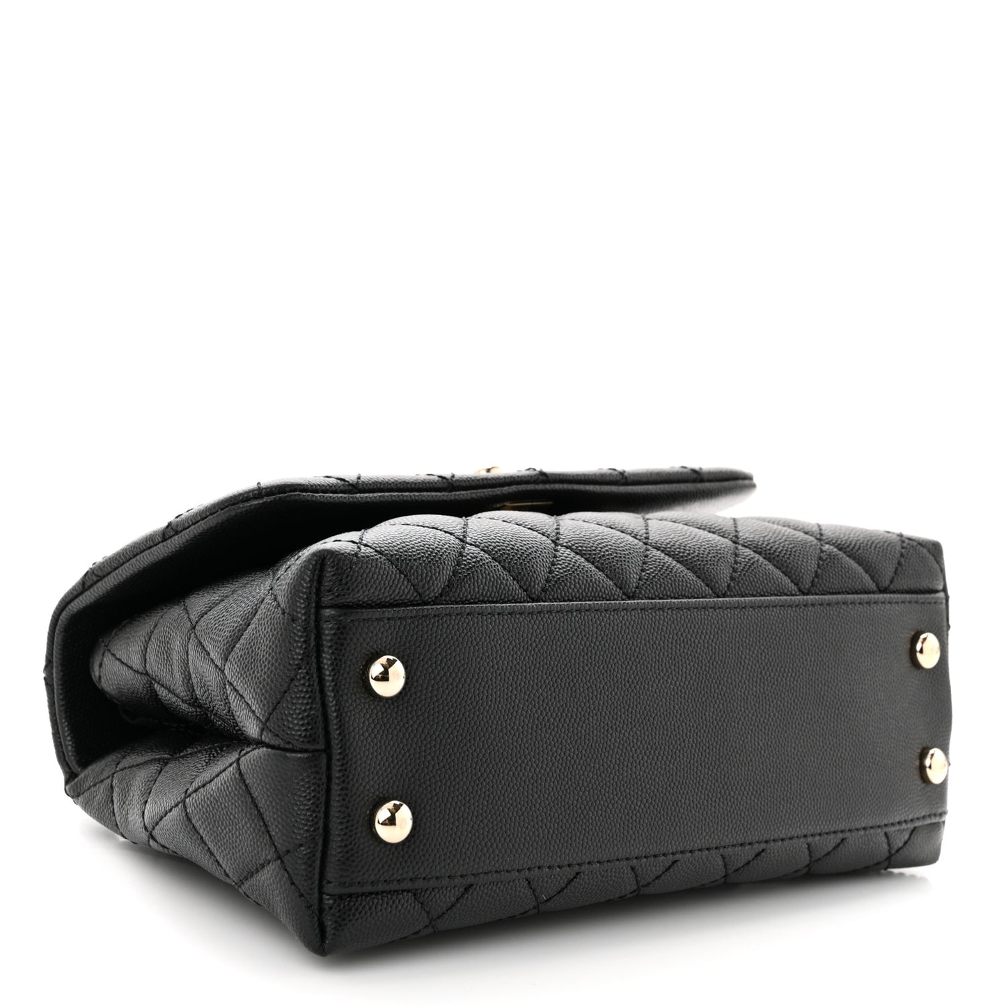 Caviar Quilted Mini Coco Handle Flap Black