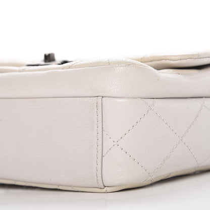 Chanel Shiny Goatskin Quilted Small Double Carry Waist Chain Flap White 12 of 15