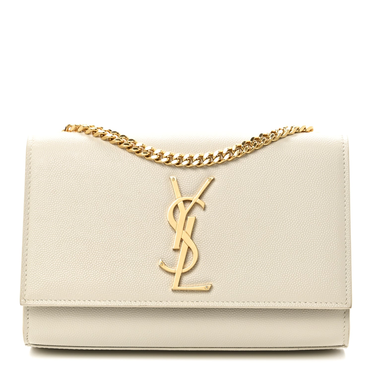 Saint Laurent Grain De Poudre Small Monogram Kate Satchel Crema Soft 1 of 9