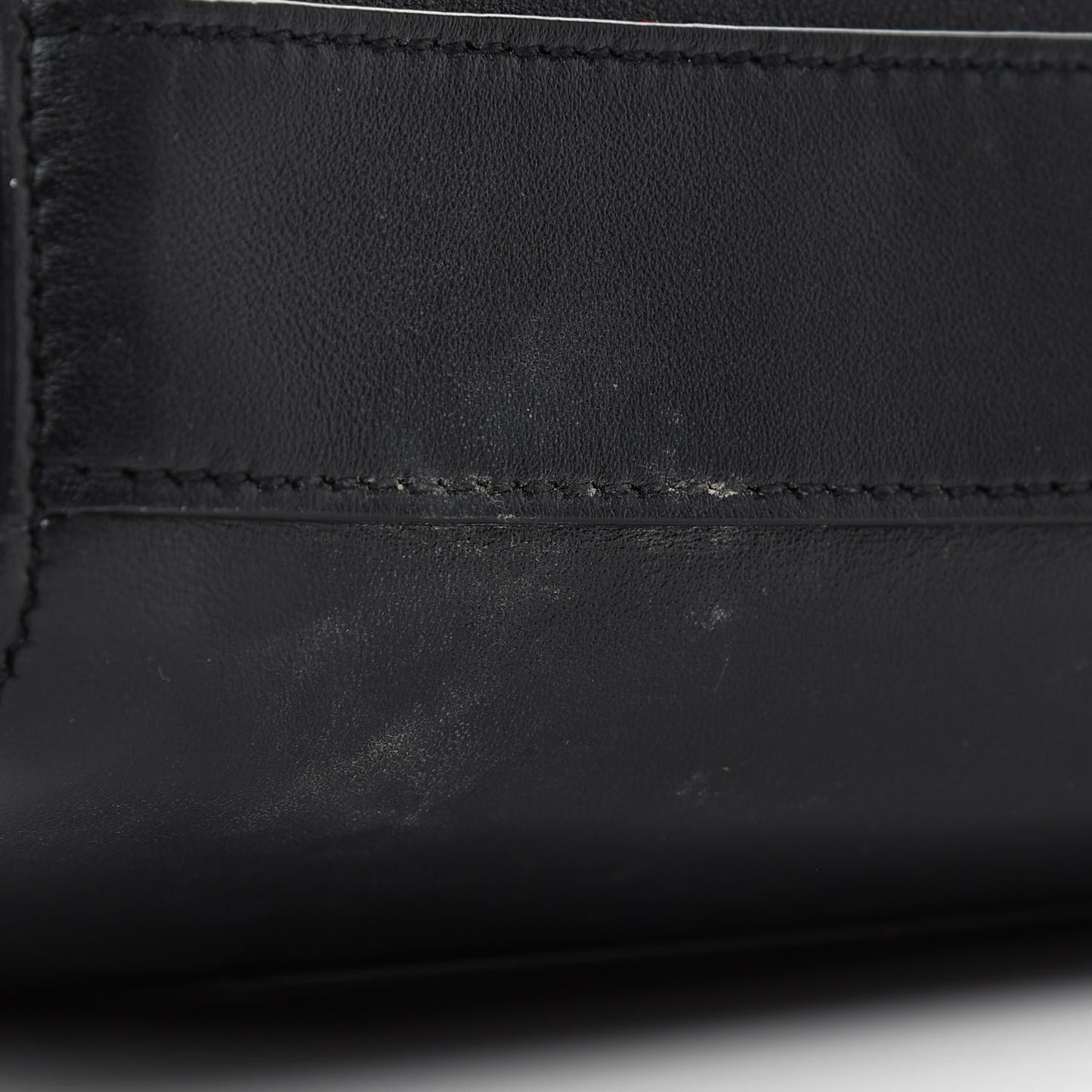 Smooth Calfskin Suede Medium Reversible Monogram Kate Satchel Black
