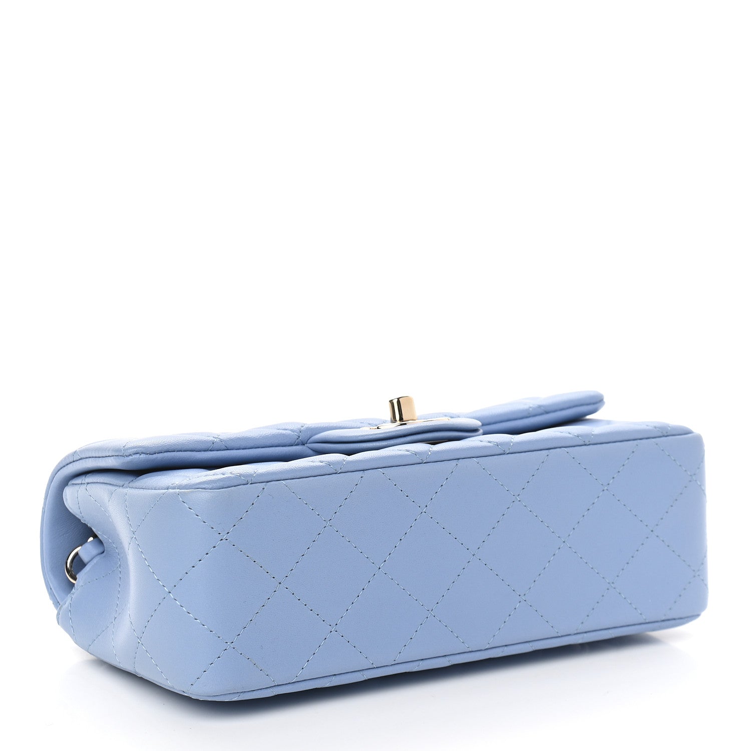 Chanel Lambskin Quilted Mini Rectangular Flap Light Blue 4 of 9