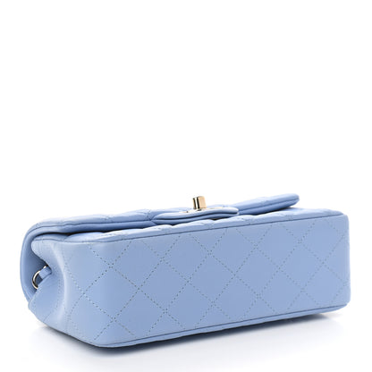 Chanel Lambskin Quilted Mini Rectangular Flap Light Blue 4 of 9