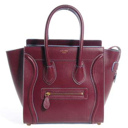 Celine Palmelato Micro Luggage Burgundy Light Blue 1 of 10