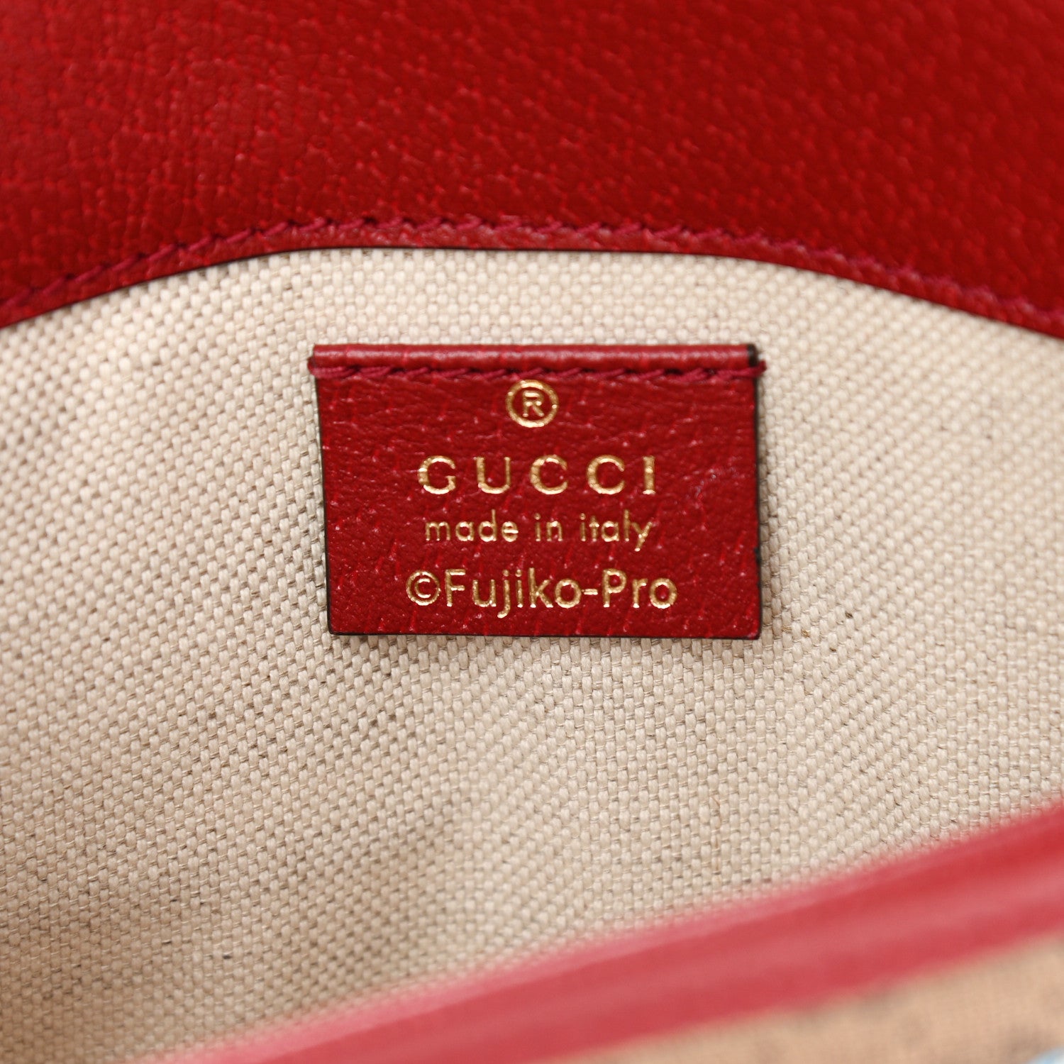Gucci X DORAEMON Mini Vintage GG Supreme Monogram Web Slim Belt Bag Beige Cherry Red 6 of 10
