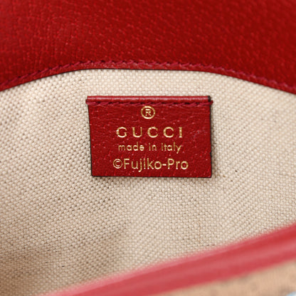 Gucci X DORAEMON Mini Vintage GG Supreme Monogram Web Slim Belt Bag Beige Cherry Red 6 of 10