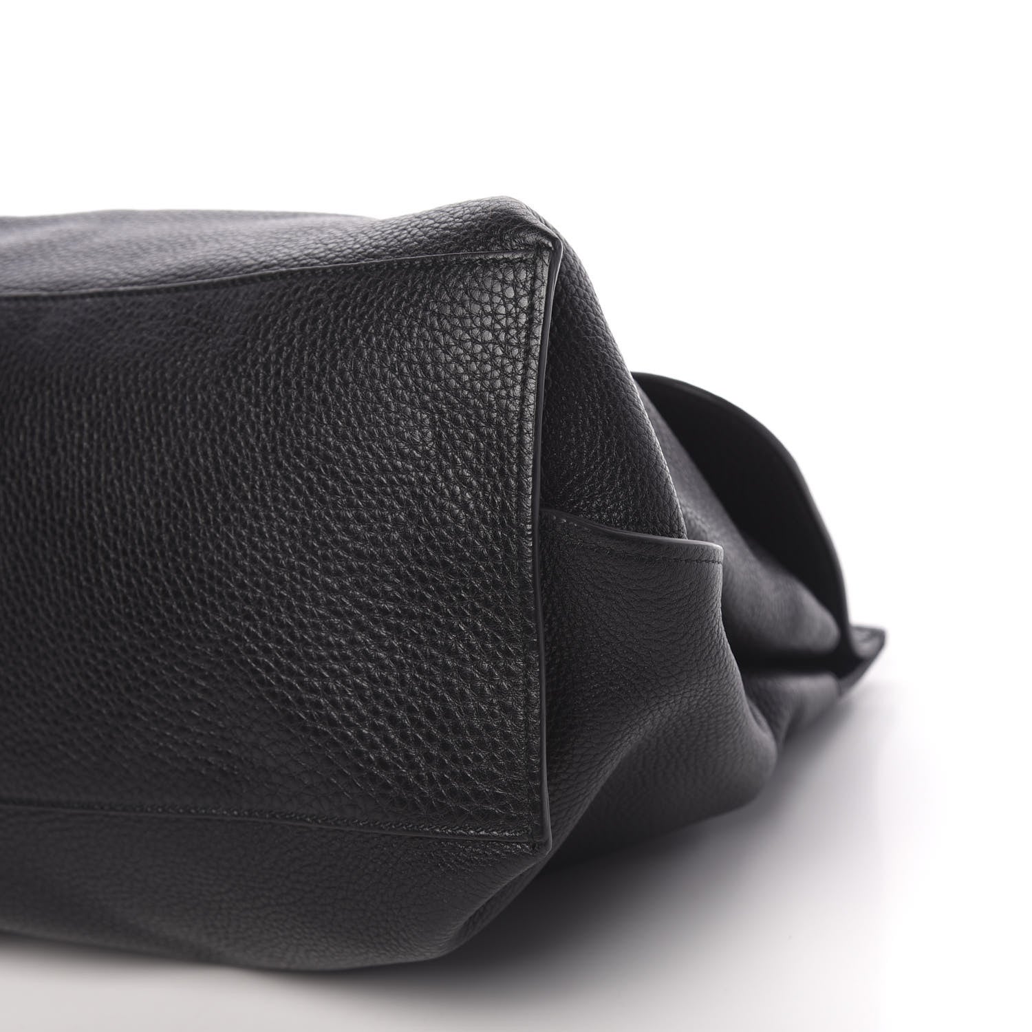 Gucci Pebbled Calfskin Large Bamboo Daily Top Handle Bag Black 8 of 11