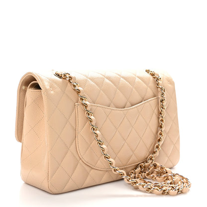 Chanel Caviar Quilted Medium Double Flap Beige 3 of 10