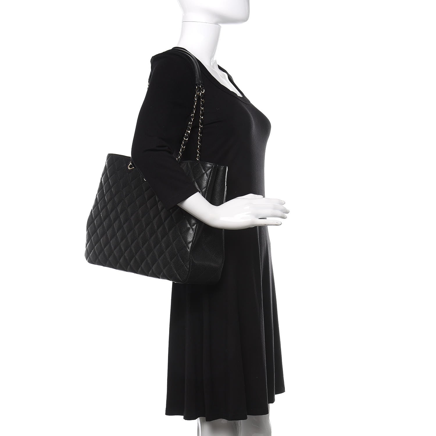 Chanel Caviar Quilted Large Shopping Tote Black 2 of 10