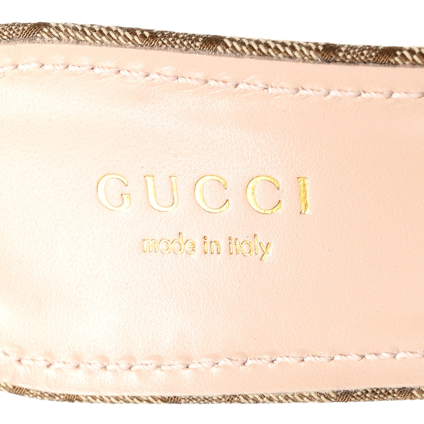 Canvas GG Monogram Horsebit Slingback Pumps 37.5 Beige Ebony Cocoa