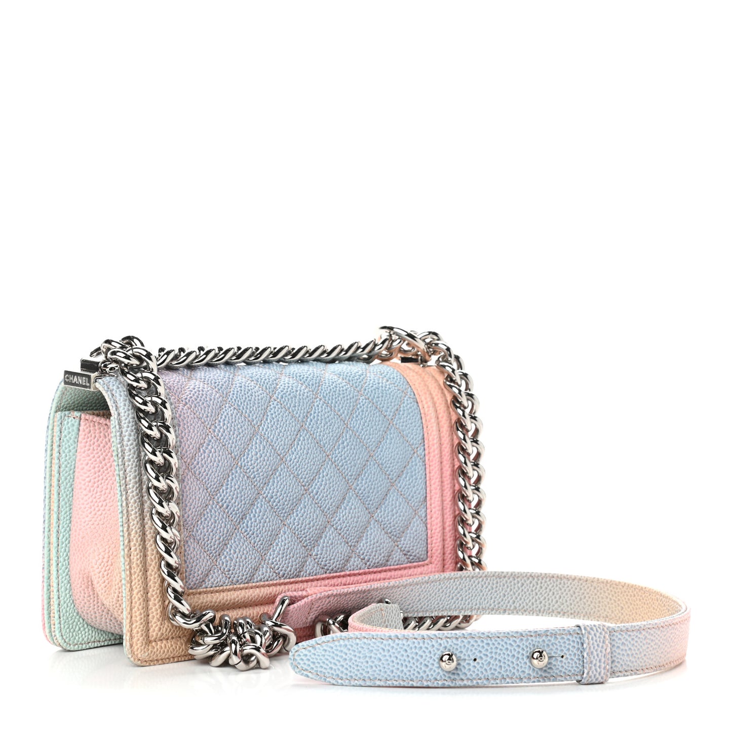 Caviar Quilted Small Cuba Rainbow Boy Flap Multicolor