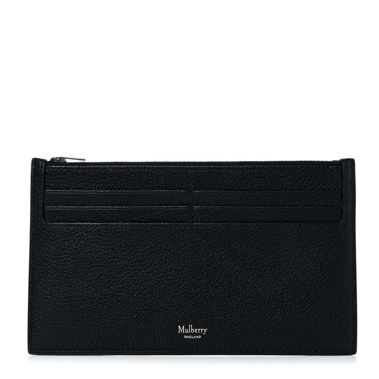 Classic Grain Zipped Travel Card Holder Black