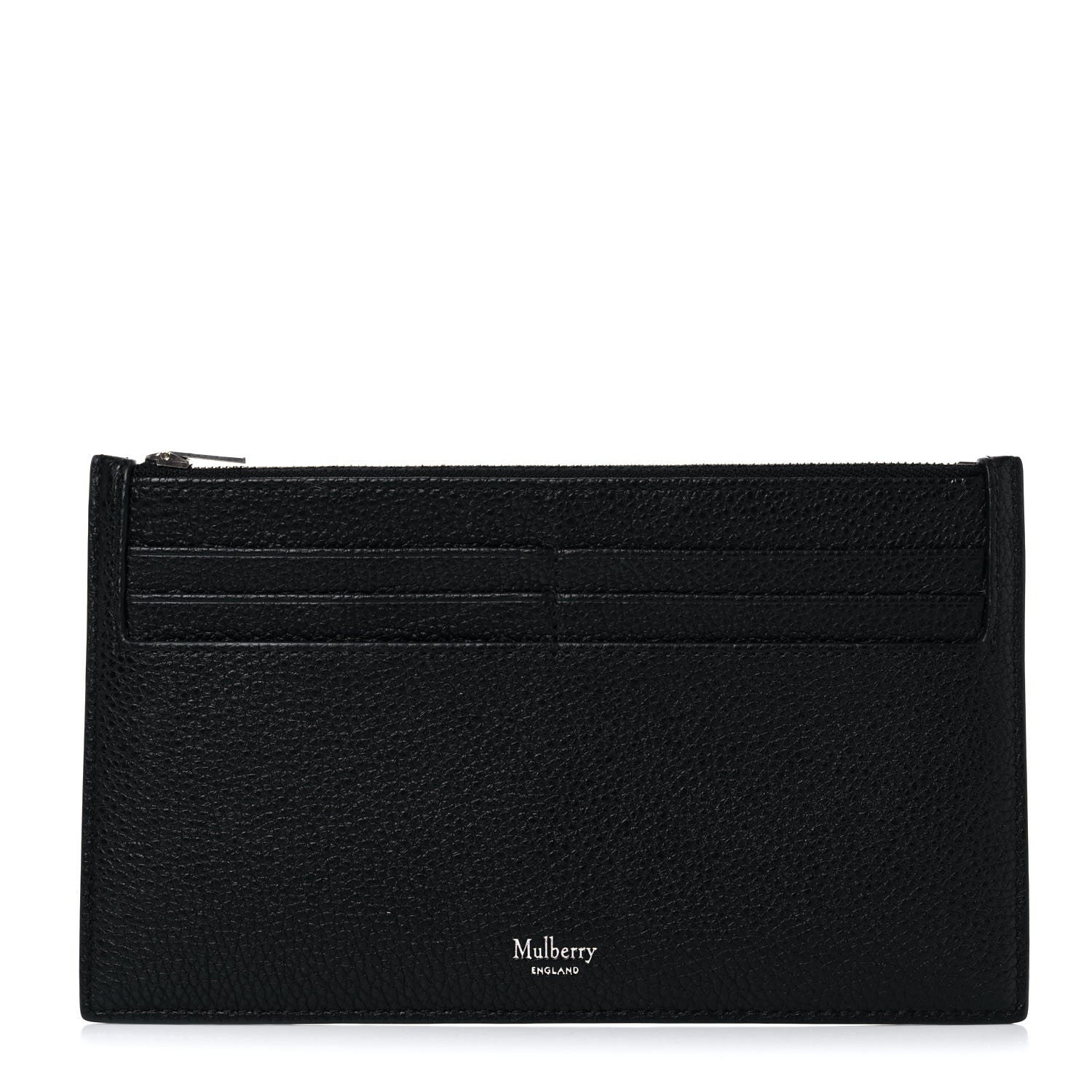 Mulberry Classic Grain Zipped Travel Card Holder Black 1 of 10