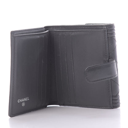 Chanel Lambskin Quilted Compact Boy Wallet Dark Grey 5 of 12