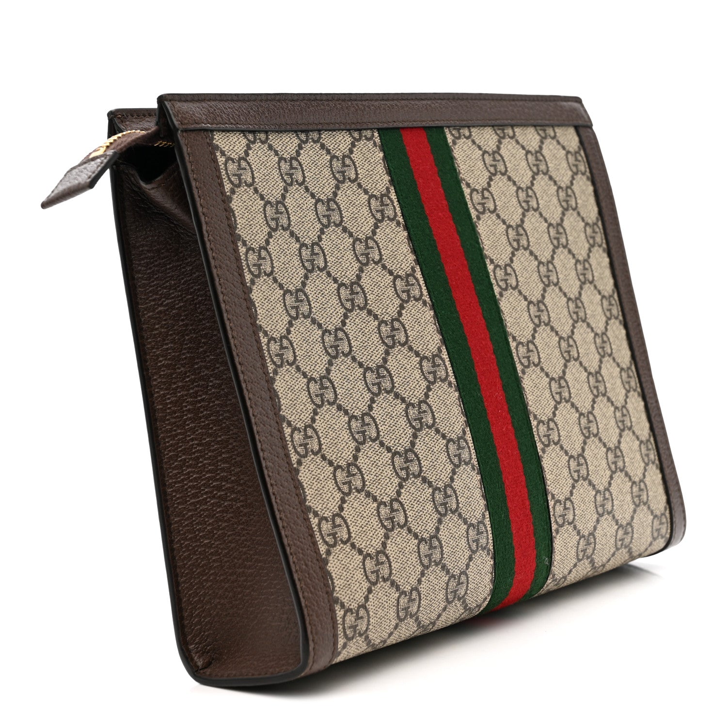 Gucci GG Supreme Monogram Web Ophidia Pouch Brown 3 of 10