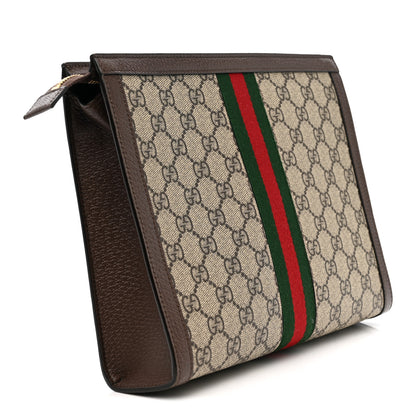 Gucci GG Supreme Monogram Web Ophidia Pouch Brown 3 of 10
