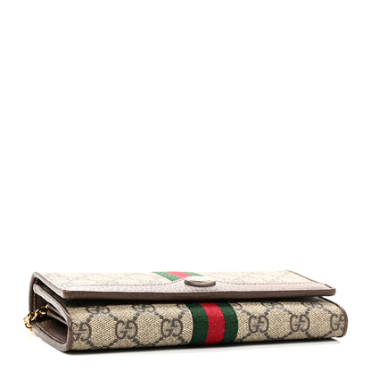 Gucci GG Supreme Monogram Web Ophidia Wallet On Chain Brown 4 of 11