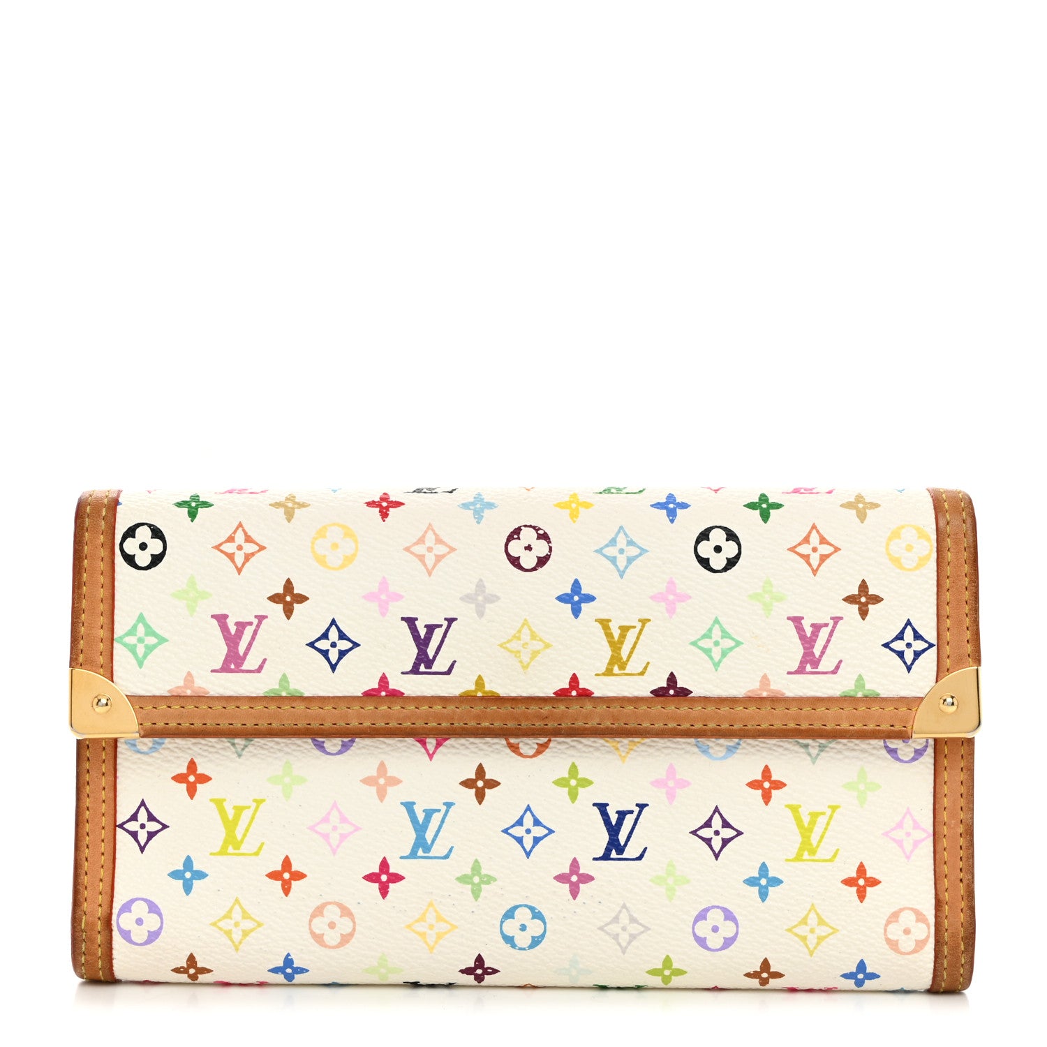 Louis Vuitton Monogram Multicolor Porte Tresor International Wallet White 1 of 11
