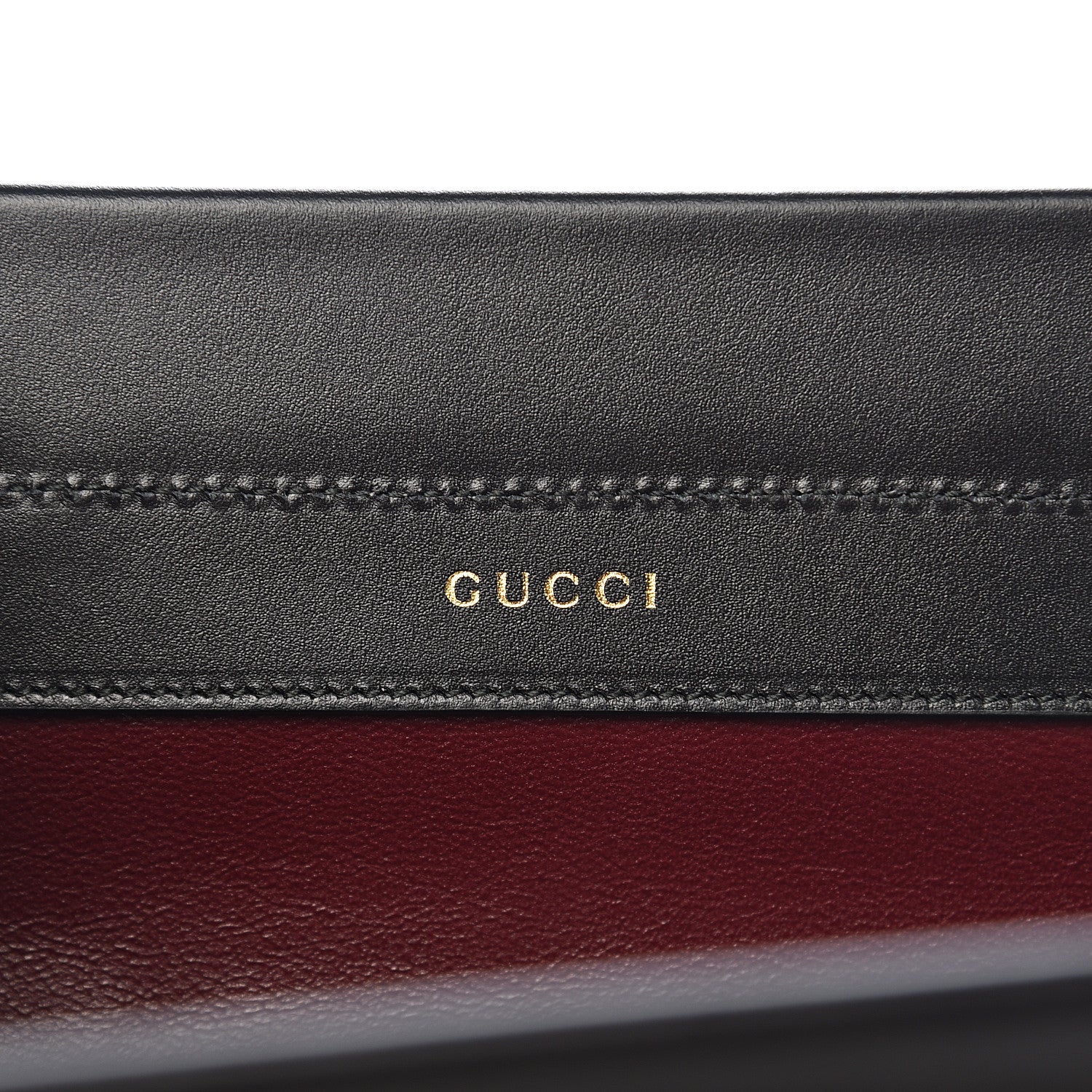 Gucci Smooth Calfskin Diagonal Striped Medium Zumi Top Handle Bag Black Beige 5 of 10