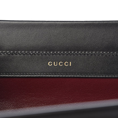 Gucci Smooth Calfskin Diagonal Striped Medium Zumi Top Handle Bag Black Beige 5 of 10