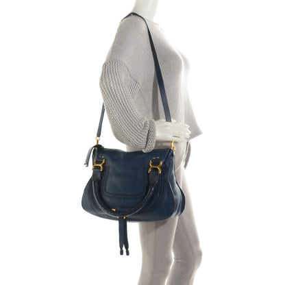 Chloe Calfskin Medium Marcie Satchel Royal Navy 2 of 10