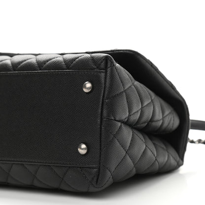 Chanel Caviar Lizard Quilted Small Coco Handle Flap Black 9 of 9