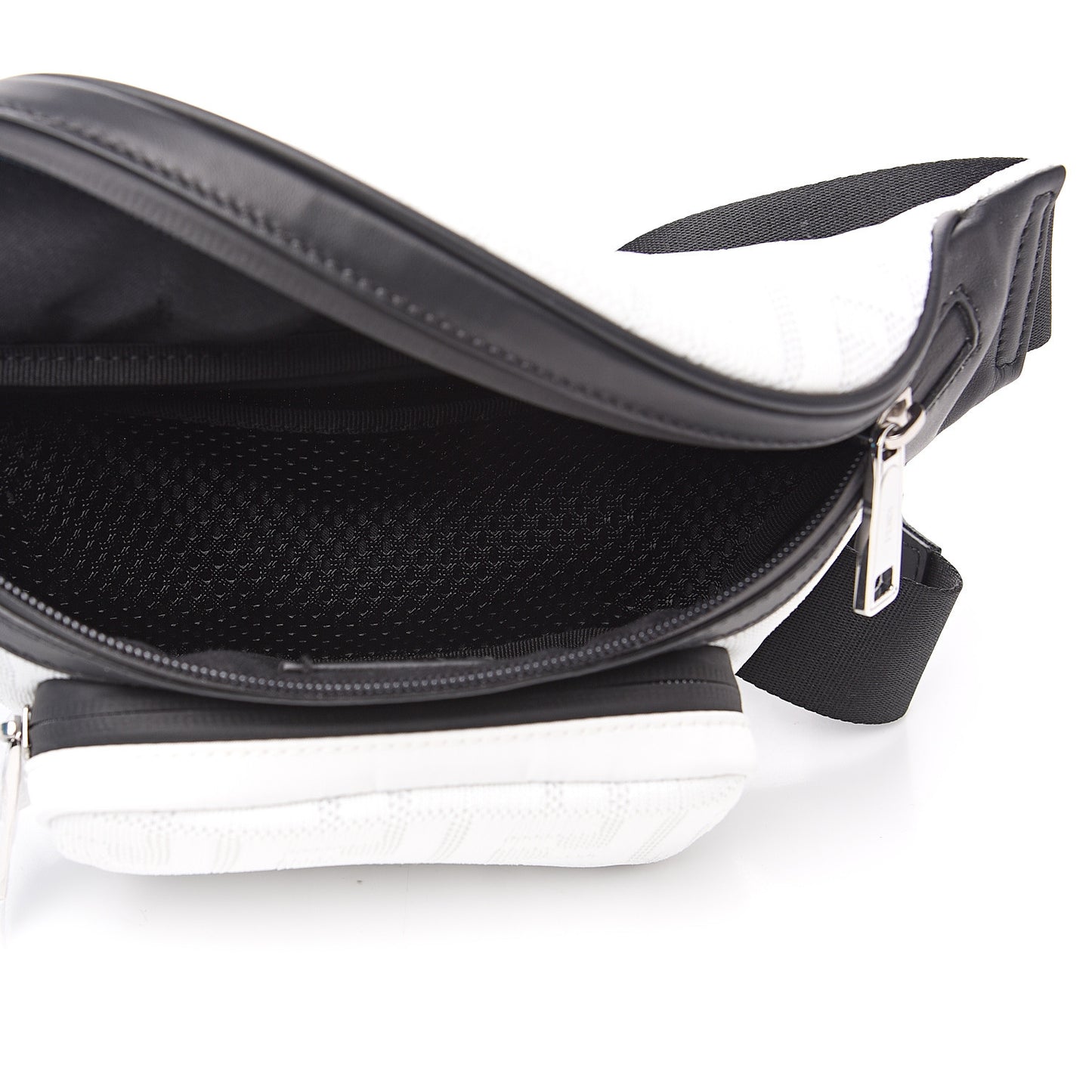 Neoprene Mesh Vitello Grace FF Pocket Belt Bag White