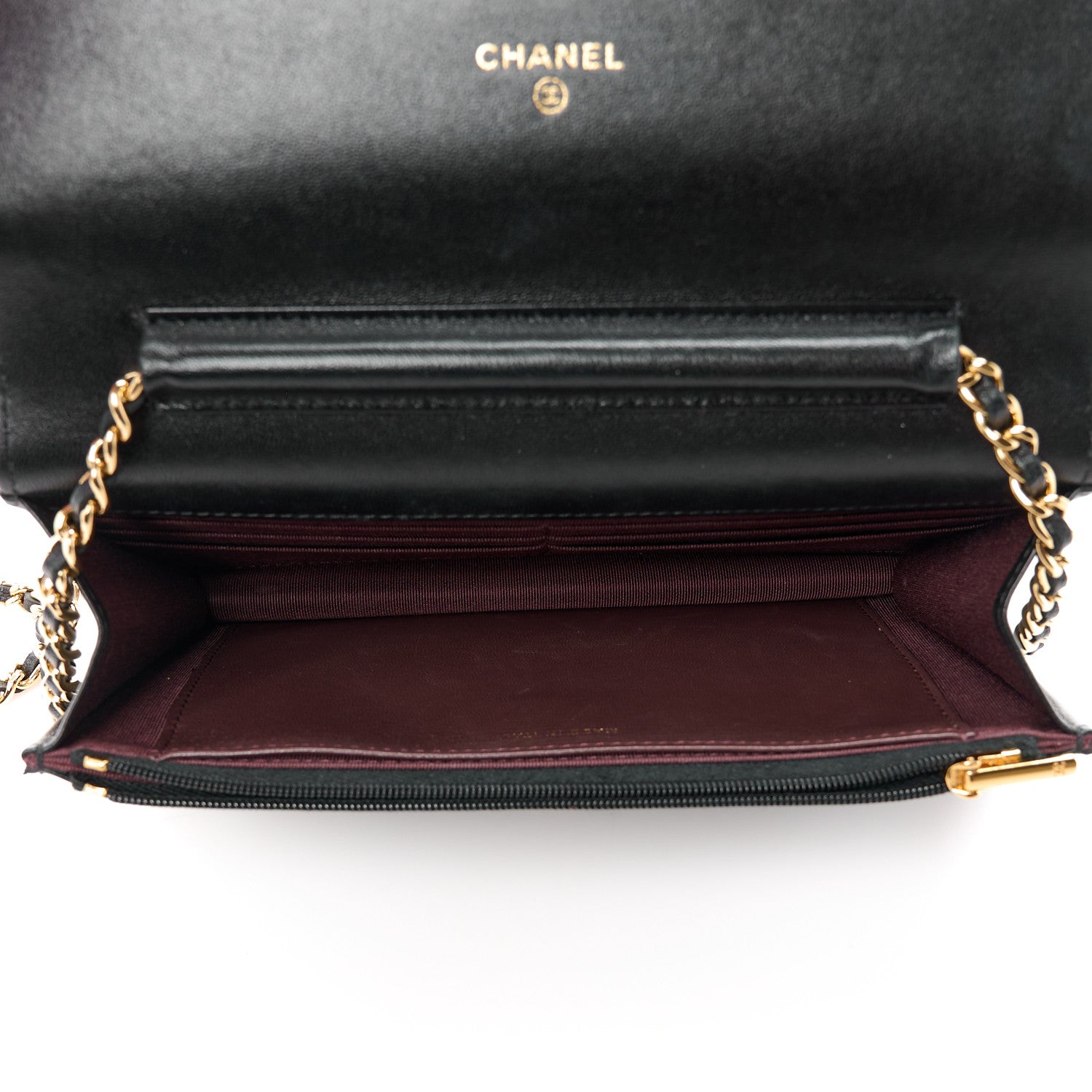 Chanel Lambskin Quilted Wallet On Chain WOC Black 5 of 12