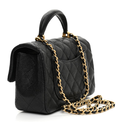 Chanel Caviar Quilted Mini Top Handle Rectangular Flap Black 2 of 7