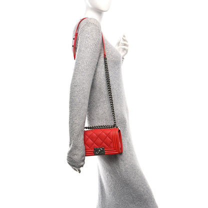 Chanel Calfskin Double Stitch Small Boy Flap Red 2 of 10