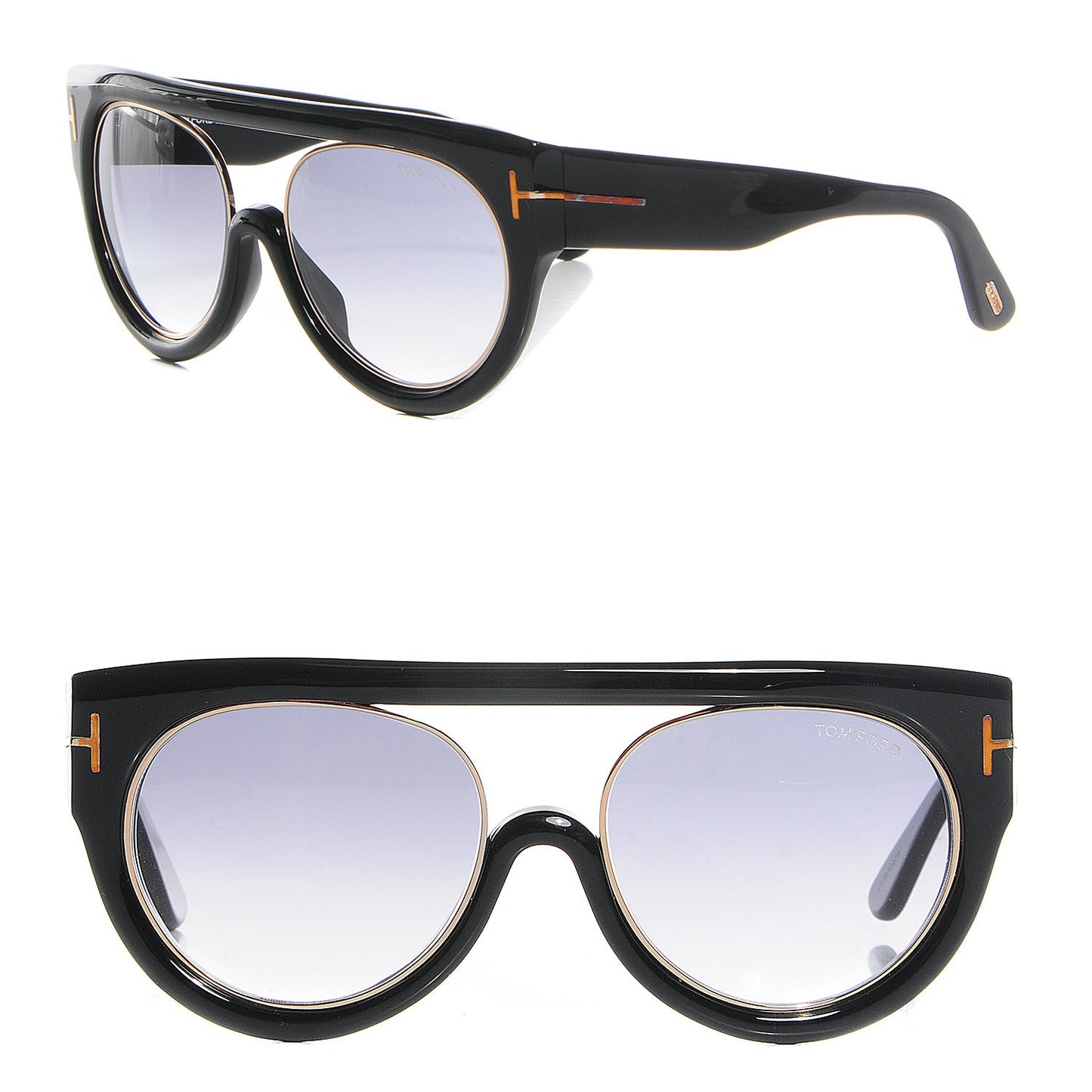 Alana Aviator Round Sunglasses TF360 Black
