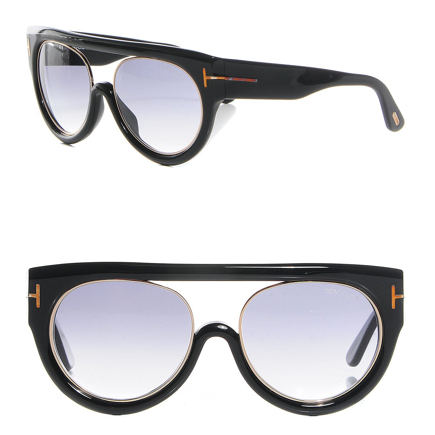 Tom Ford Alana Aviator Round Sunglasses TF360 Black 1 of 7